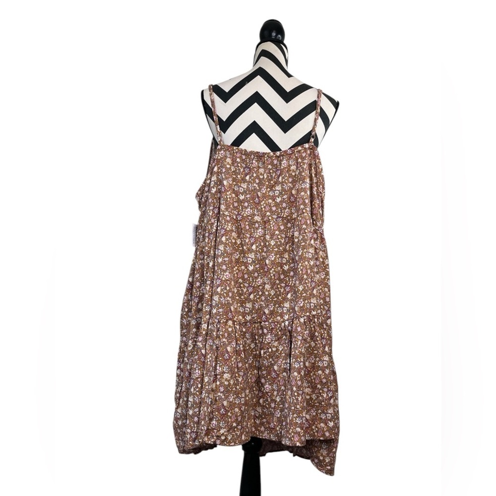 NWT Old Navy Tiered Swin Brown Floral Cami Dress Sz 4X - Picture 2 of 13